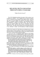 Advancing the Culture of Life Through Faithful Citizenship