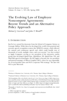 The Evolving Law of Employee Noncompete Agreements: Recent Trends and an Alternative Policy Approach