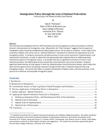 Immigration Policy through the Lens of Optimal Federalism