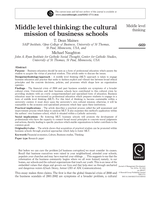 Middle-Level Thinking: The Cultural Mission of Business Schools