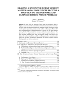 Drawing a Line in the Patent Subject Matter Sands: Does Europe Provide A Solution to the Software & Business Method Patent Problem?