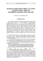 Human Papillomavirus Vaccine Legislation: Are We Oversexualizing Our Youth?