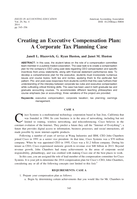 Creating an Executive Compensation Plan: A Corporate Tax Planning Case