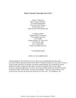 Ethical Corporate Citizenship: Does it Pay?