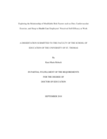 Exploring the Relationship of Modifiable Risk Factors such as Diet, Cardiovascular Exercise, and Sleep to Health Care Employees' Perceived Self-Efficacy at Work