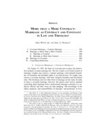 More Than a Mere Contract: Marriage as Contract and Covenant in Law and Theology