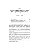 The Case for Districts: Descriptive Rural Representation on State Supreme Courts