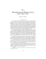 Multidisciplinary Perspectives in Legal Education
