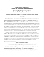 Social Work for Social Justice: Extending Our Professional Commitment to Justice