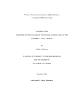 Women as Transformative Leaders in Higher Education: An Interpretive Multi-Case Study