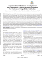 Experimental and statistical investigation of self-consolidating concrete mixture constituents for prestressed bridge girder fabrication