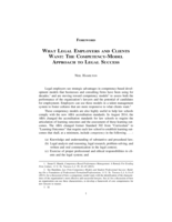 What Legal Employers and Clients Want: The Competence-Model Approach to Legal Success