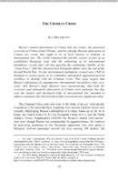 The Crimean Crisis