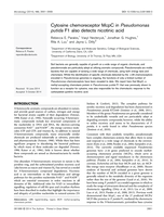 The cytosine chemoreceptor McpC in <em>Pseudomonas putida</em> F1 also detects nicotinic acid