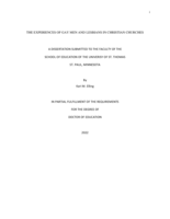 THE EXPERIENCES OF GAY MEN AND LESBIANS IN CHRISTIAN CHURCHES