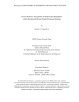 Social Workers’ Perceptions of Professional Boundaries within Residential Mental Health Treatment Settings