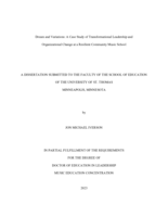Dream and Variations: A Case Study of Transformational Leadership and Organizational Change at a Resilient Community Music School