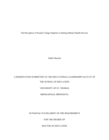 The Perception of Somali College Students in Seeking Mental Health Services