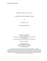 Therapists’ Perspective on the Use of Somatic Interventions in Childhood Trauma