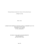 The Special Education Administrative Structure in Private School Systems:  A Multiple Case Study