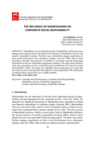 The Influence of Shareholders on Corporate Social Responsibility