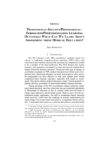 Professional-Identity/Professional-Formation/Professionalism Learning Outcomes: What Can We Learn About Assessment from Medical Education