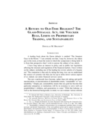 A Return to Old-Time Religion? The Glass-Steagall Act, the Volcker Rule, Limits on Proprietary Trading, and Sustainability