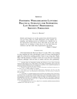 Fostering Wholehearted Lawyers: Practical Guidance for Supporting Law Students' Professional Identity Formation
