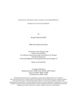 Experiences with Birth Culture, Identity, and Feeling Different: Insight from Transracial Adoptees