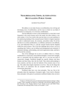 Neoliberalism, Crisis, Alternatives: Revitalizing Public Goods