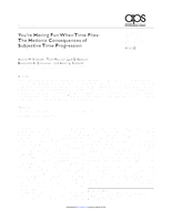 You’re Having Fun When Time Flies: The Hedonic Consequences of Subjective Time Progression
