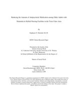 Reducing the Amount of Antipsychotic Medication among Older Adults with Dementia in Skilled Nursing Facilities in the Twin Cities Area