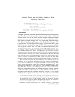 Auditor Tenure and the Ability to Meet or Beat Earnings Forecasts