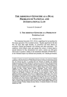 The Armenian Genocide as a Dual Problem of National and International Law