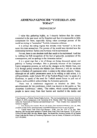Armenian Genocide "Yesterday and Today"