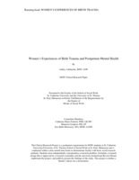 Women’s Experiences of Birth Trauma and Postpartum Mental Health