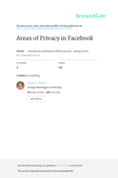 Areas of Privacy in Facebook: Expectations and Value
