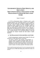 Government Speech, Free Speech, and Education: The Constitutional Challenge to the Massachusetts Genocide Education Guide