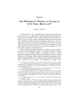 The President's Power to Commute: Is It Still Relevant?