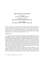 R&D Uncertainty in Future Benefits