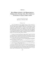 Self-Directedness and Professional Formation: Connecting Two Critical Concepts in Legal Education