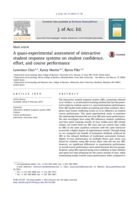 A Quasi-Experimental Assessment of Interactive Student Response Systems on Student Confidence, Effort, and Course Performance