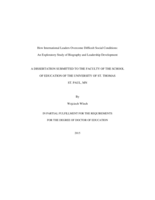 How International Leaders Overcome Difficult Social Conditions:  An Exploratory Study of Biography and Leadership Development