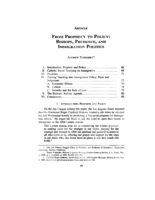 From Prophecy to Policy: Bishops, Prudence, and Immigration Politics