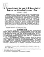 A Comparison of the New U.S. Expatriation Tax and the Canadian Departure Tax
