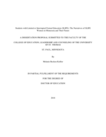 Students with Limited or Interrupted Formal Education (SLIFE): The Narrative of SLIFE Women in Minnesota and Their Future