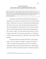 Being Aristotelian: Using Virtue Ethics in an Applied Media Ethics Course