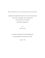 Effective Leadership Practices of Successful Superintendents in Christian Schools