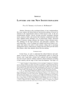Lawyers and the New Institutionalism