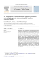 An Investigation of Nonprofessional Investors, Qualitative Materiality Judgments Incorporating SEC Listed vs. Non-Listed Events